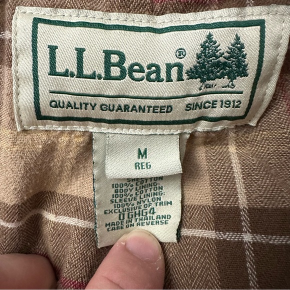 LL Bean Jacket Barn Chore Field Coat Corduroy Tipped Flannel Lined Blue Women M - Picture 9 of 9